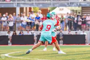 Matt Rambo nets one of his four goals Saturday night (Photo courtesy of Kait Devir).