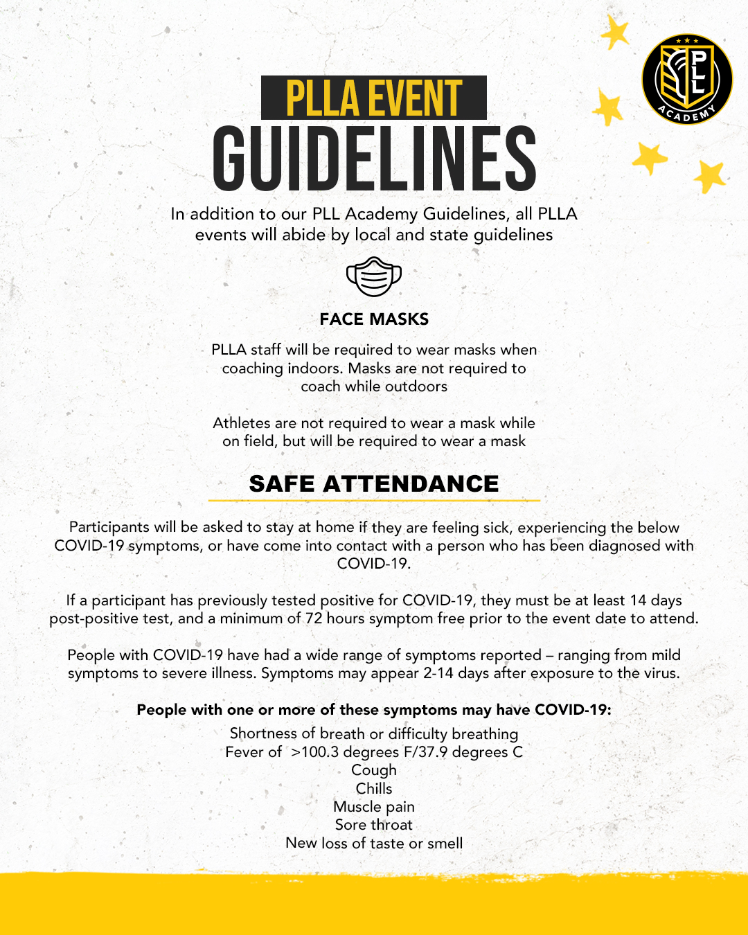 PLLA Event Guidelines Premier Lacrosse League