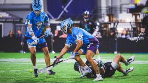 Atlas Lacrosse Club defender Koby Smith playing in the Premier Lacrosse League's 2023 Championship Series