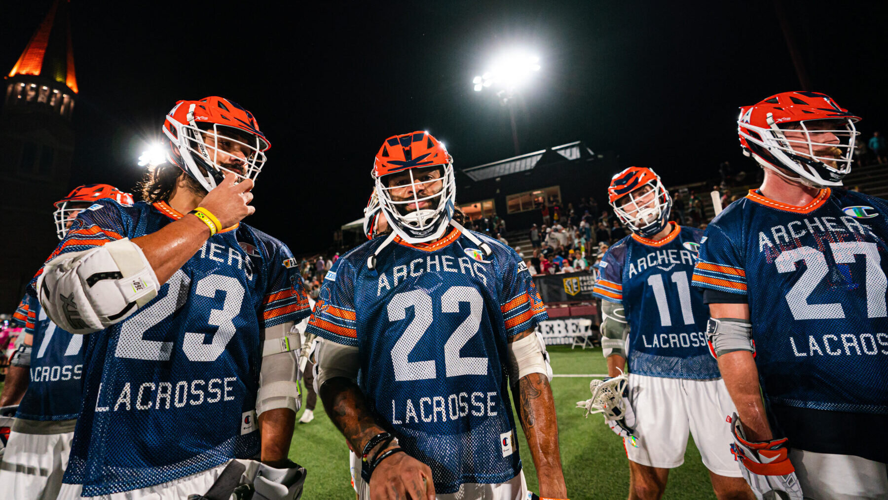 Atlas' Paul Rabil (99) carries the ball against the Archers during the  Premier Lacrosse League game on Saturday, Sept. 21, 2019, in Chester, Pa.  (Adam Hunger/AP Images for Premier Lacrosse League Stock