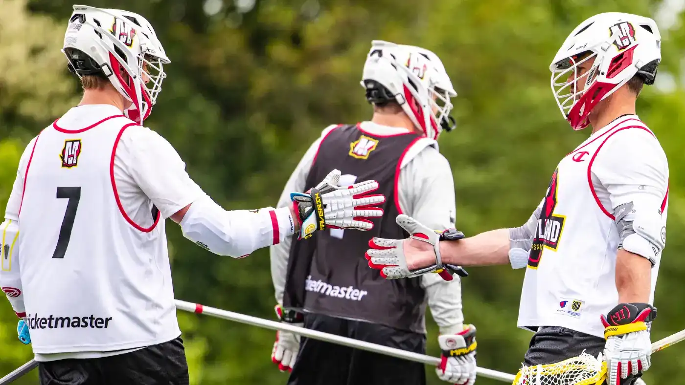 Maryland Whipsnakes attackmen TJ Malone and Rob Pannell
